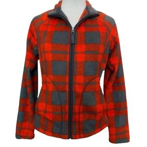 Merona | Red Plaid Fleece Jacket Size Medium